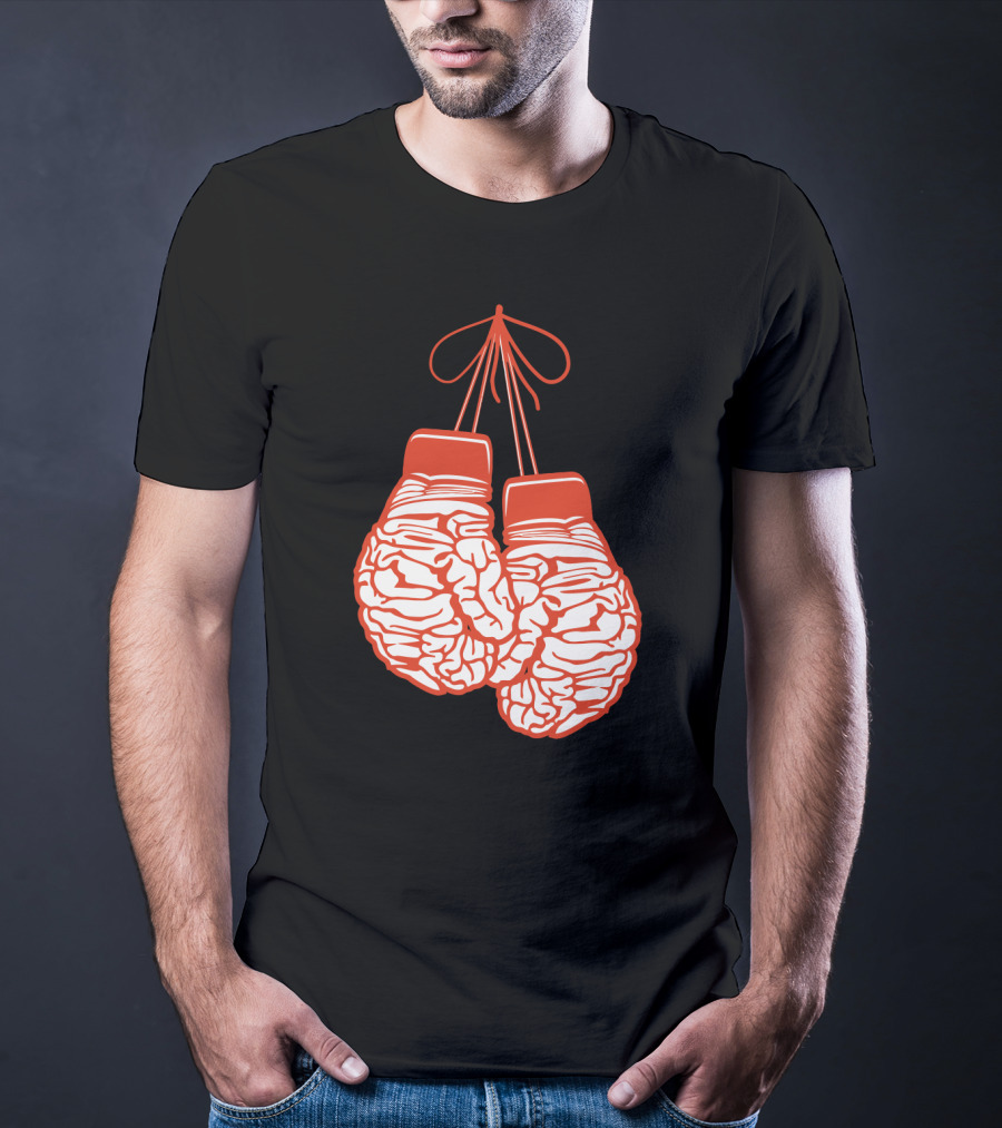 Brain-Shaped Boxing Gloves Boxer Brain Training Gym T-Shirt