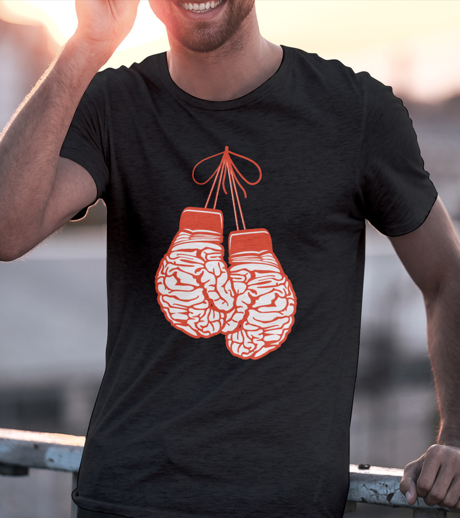 Brain-Shaped Boxing Gloves Boxer Brain Training Gym T-Shirt