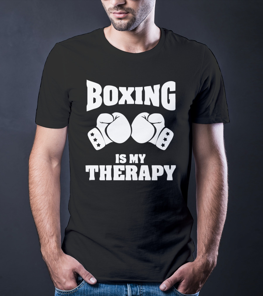 Boxing Gloves Icon Boxing Is My Therapy T-Shirt
