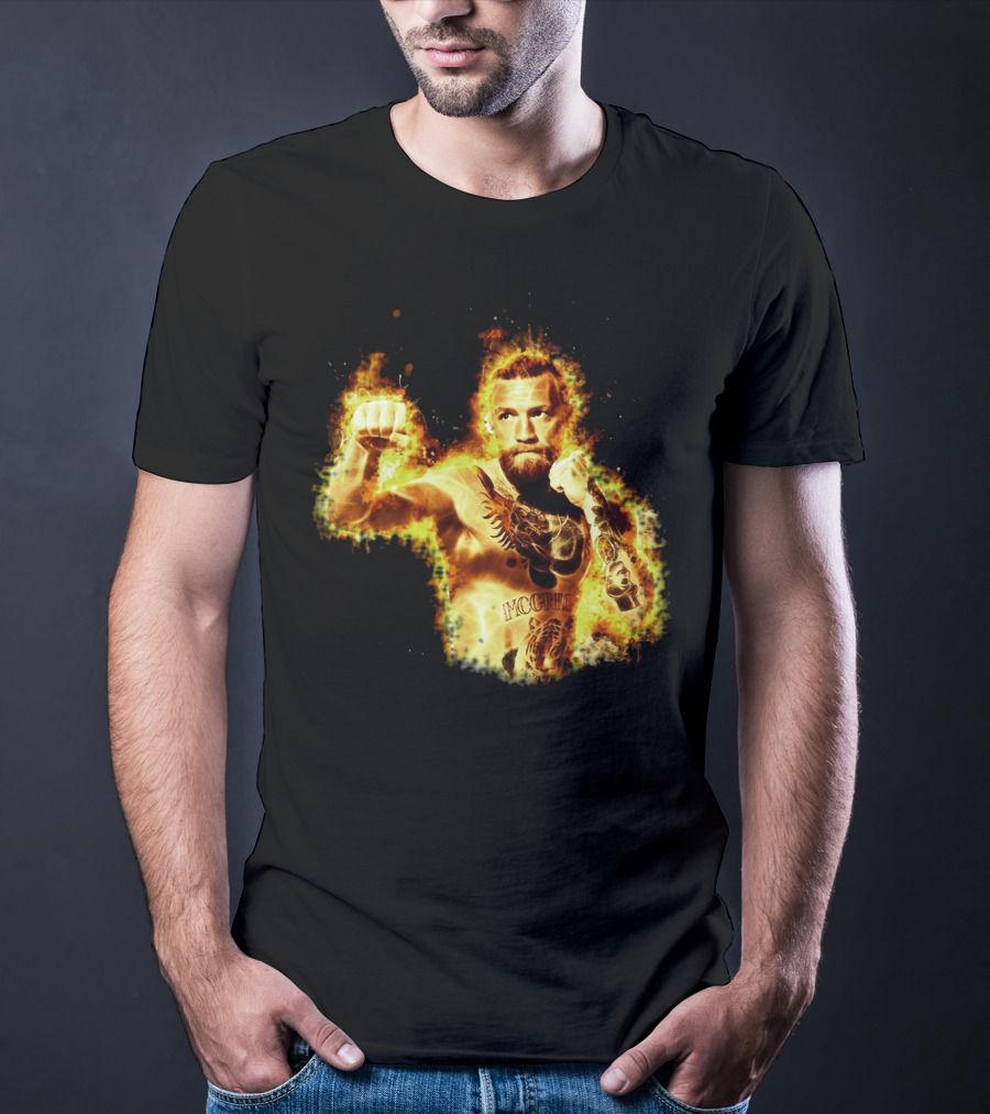 Conor Mcgregor Notorious Ufc 202 Fiery Fighter Mcgregor Tattoo Blaze T-Shirt