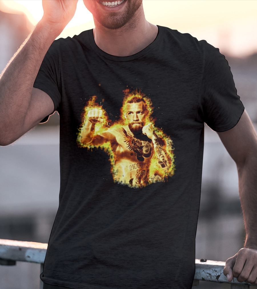 Conor Mcgregor Notorious Ufc 202 Fiery Fighter Mcgregor Tattoo Blaze T-Shirt