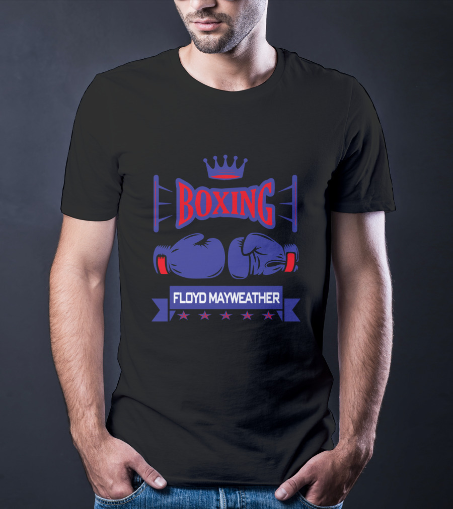 Boxing Floyd Mayweather Gloves And Crown Stars T-Shirt
