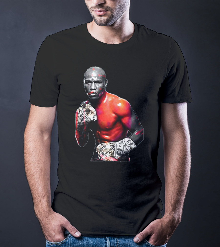 LesGo Men's Floyd Mayweather Jr Money Gloves Bold Boxing T-Shirt