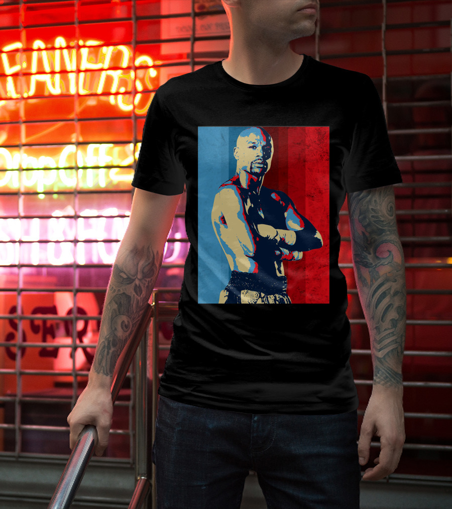 The Money Team Boxing Icon Vintage Red And Blue Stripes T-Shirt