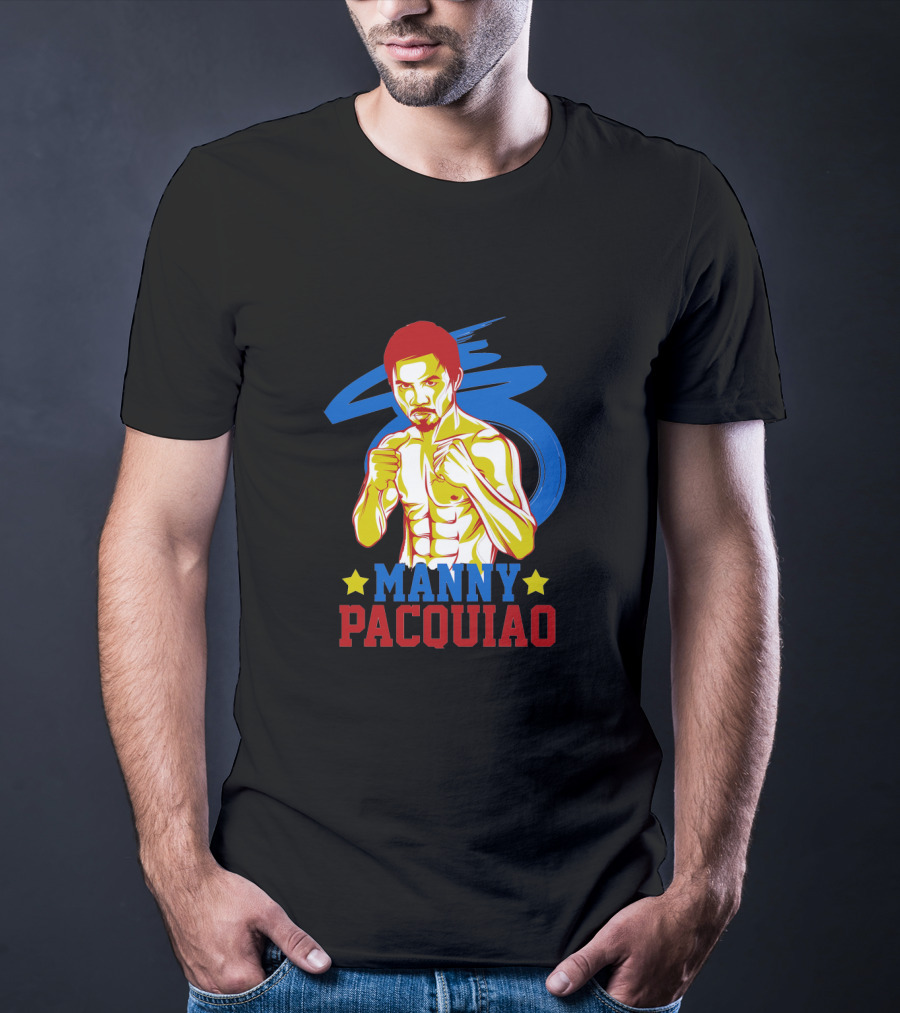 Manny Pacquiao Boxing Legend With Colorful Star T-Shirt