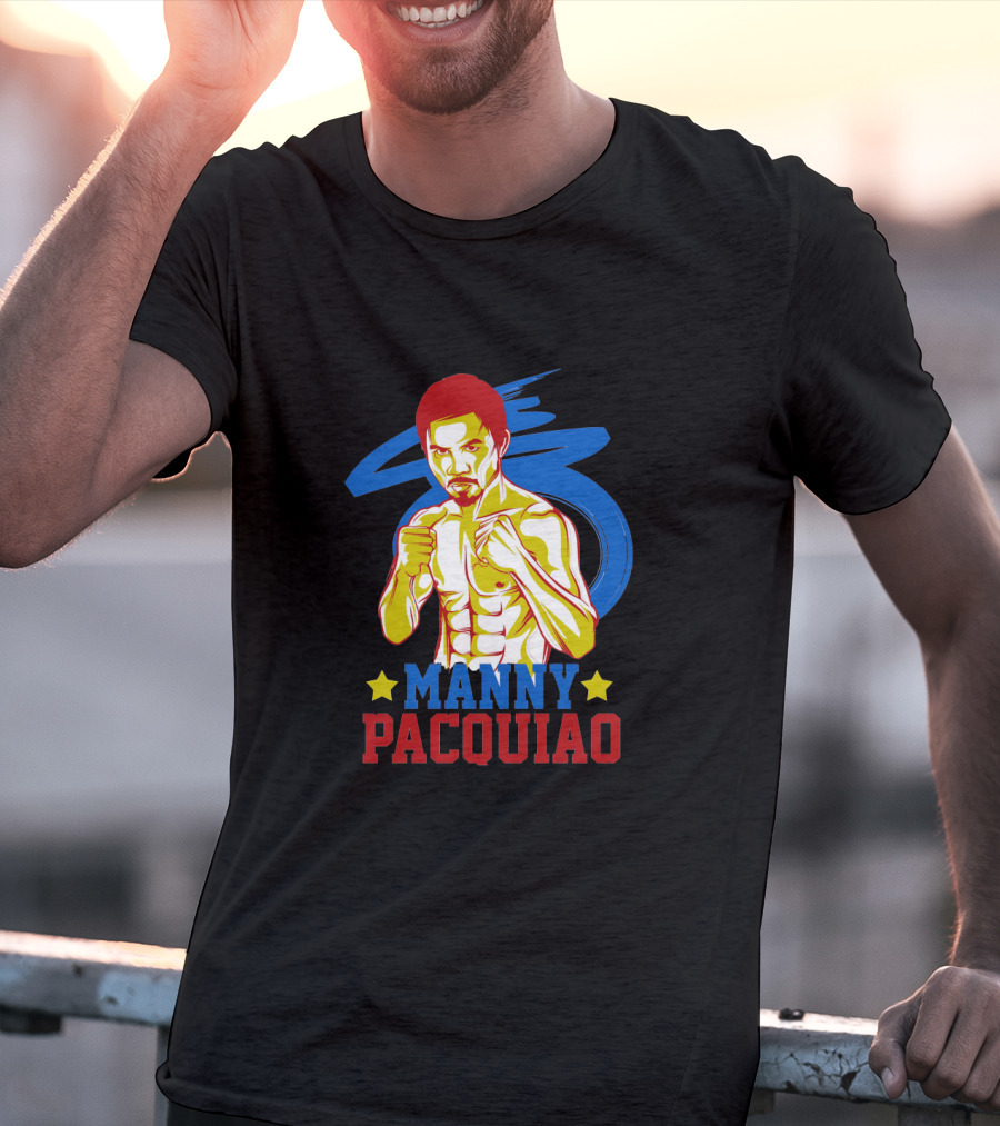 Manny Pacquiao Boxing Legend With Colorful Star T-Shirt