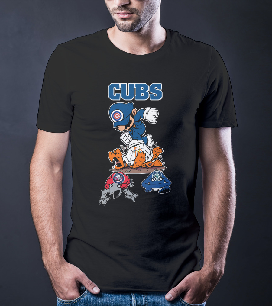 Cubs Character Defeating Cardinals And Brewers T-Shirt