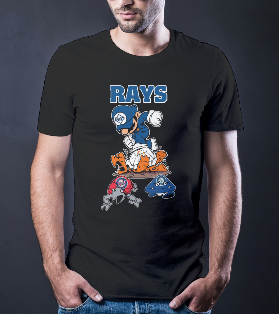 Rays Baseball Cartoon Characters With Action Poses T-Shirt