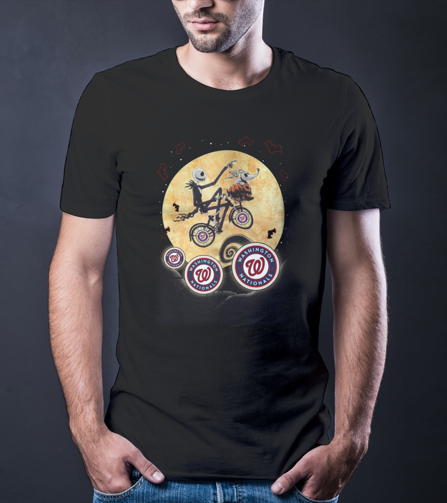 Washington Nationals Halloween Night Bicycle Ride Moon Scene T-Shirt