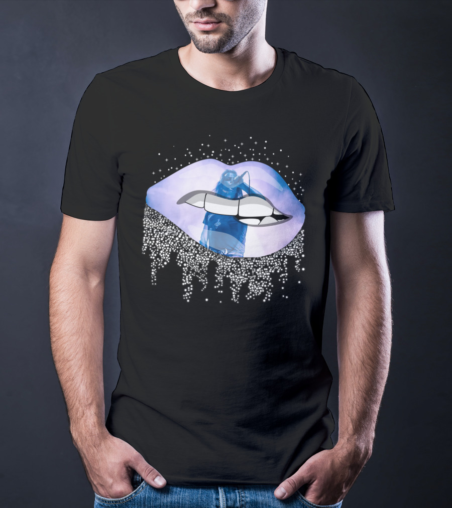 Danzig Fansite Lips Design With Stage Performer And Elements T-Shirt