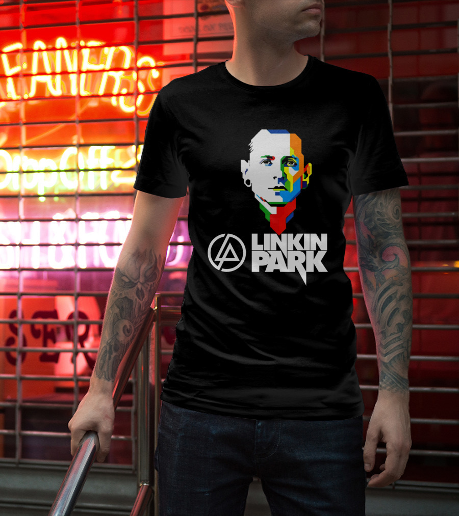 Linkin Park Colorful Face Logo And Iconic T-Shirt