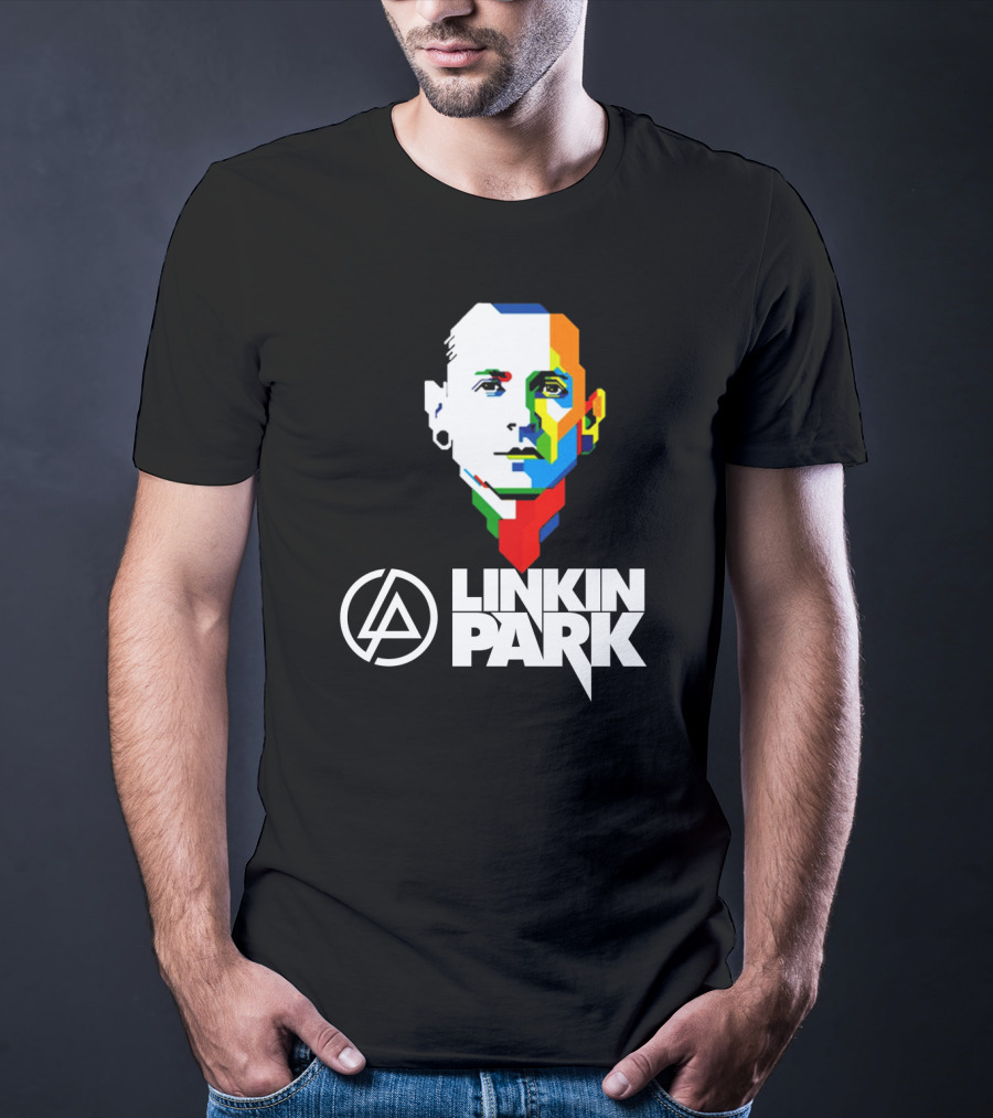 Linkin Park Colorful Face Logo And Iconic T-Shirt