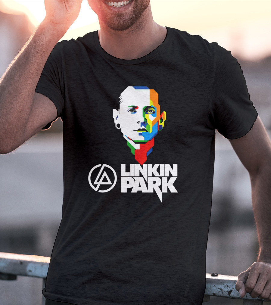Linkin Park Colorful Face Logo And Iconic T-Shirt