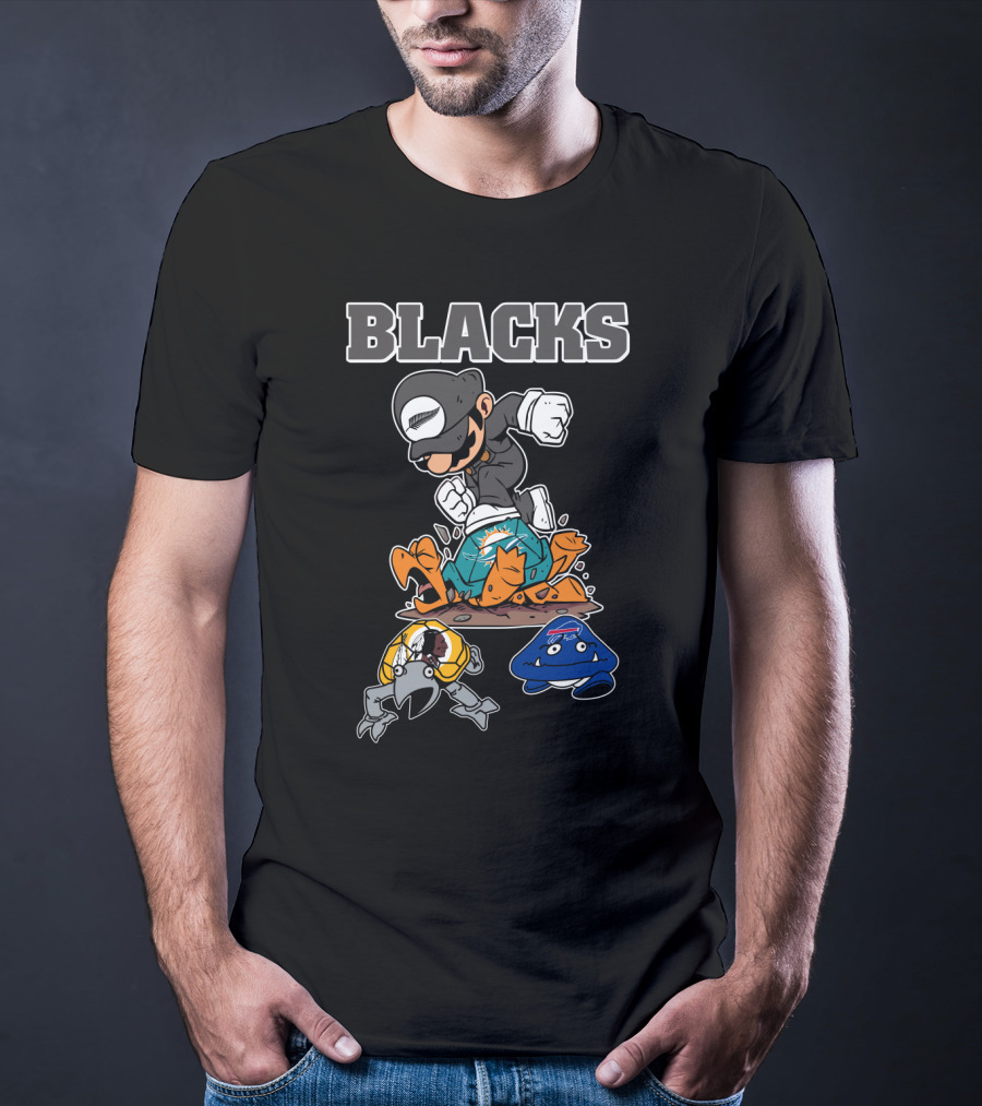 Blacks Rugby Victory With Cartoon Characters T-Shirt