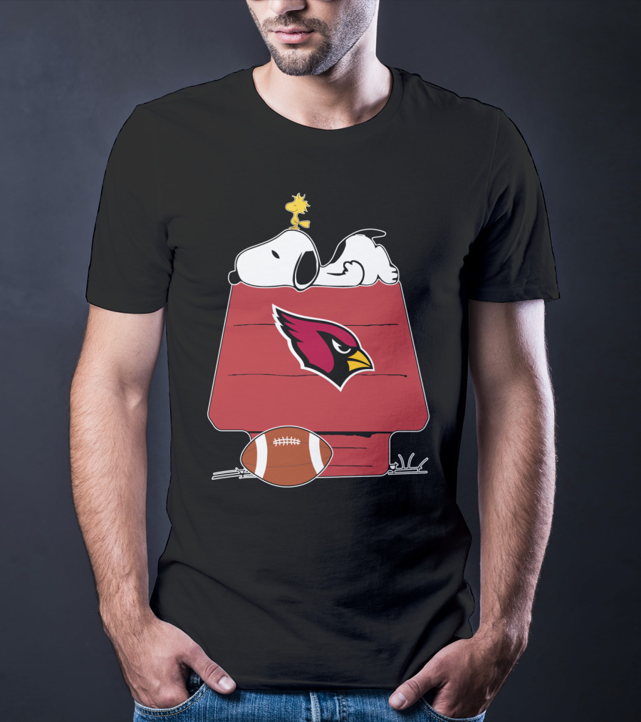 Arizona Cardinals Snoopy Woodstock Football House T-Shirt