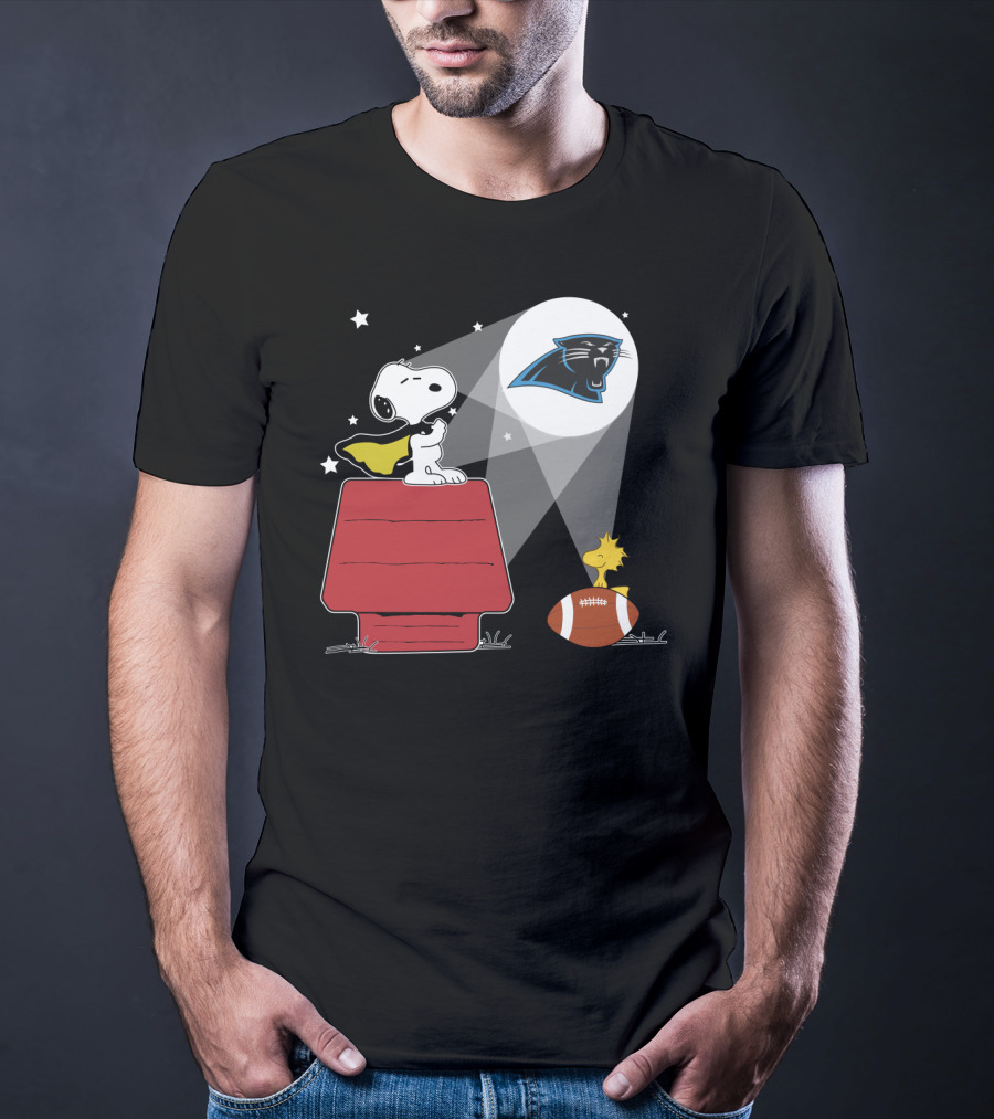 Snoopy Woodstock Carolina Panthers Football Peanuts Fan Tribute T-Shirt