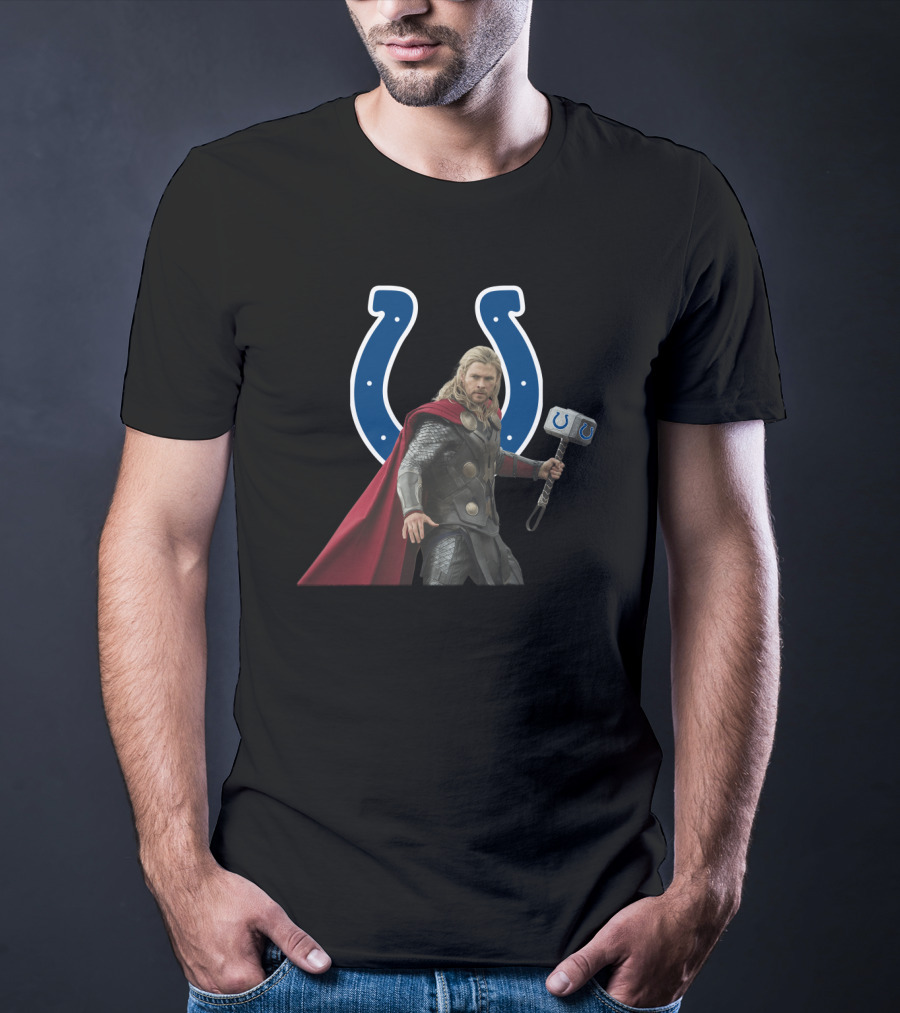 Indianapolis Colts Thor Hammer Logo Combination T-Shirt