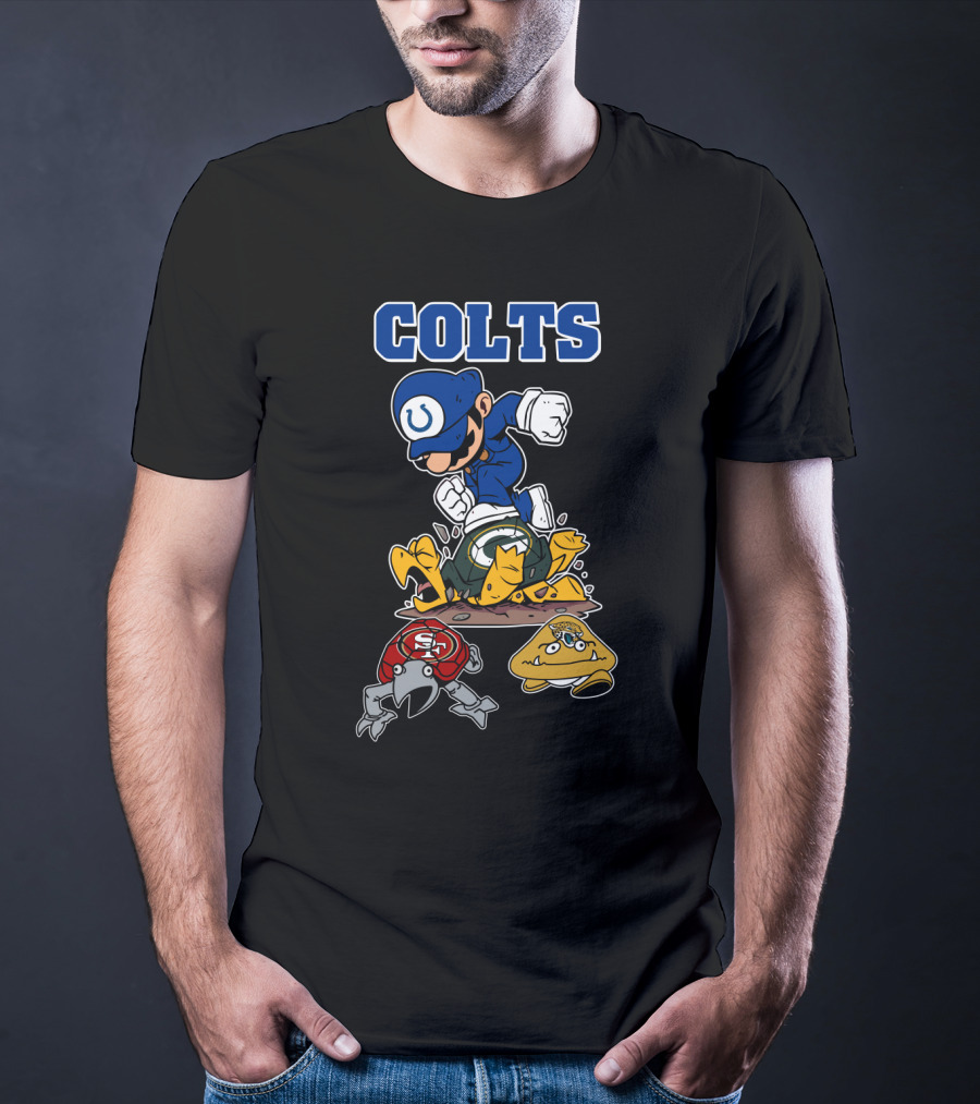 Colts Indianapolis Mario Parody Football Knockout T-Shirt