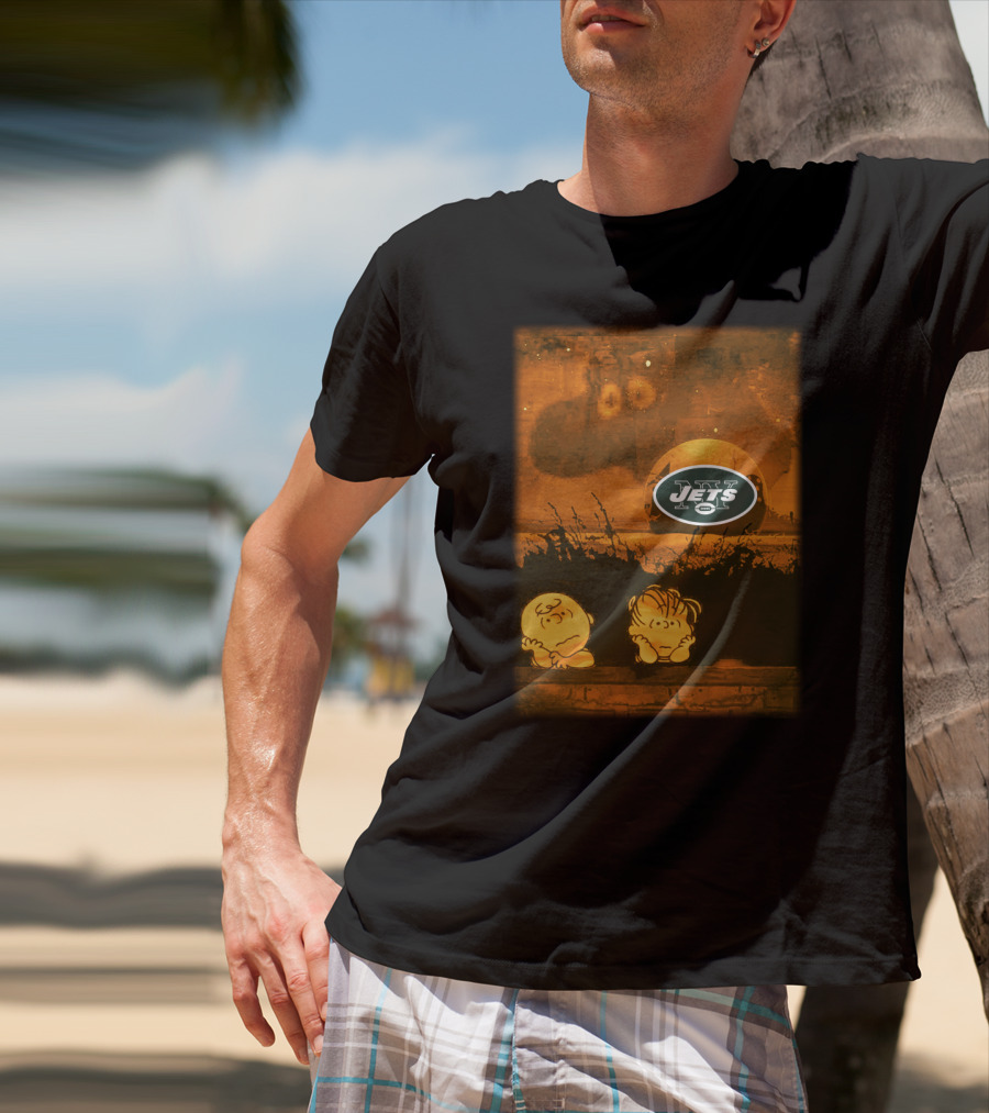 New York Jets Halloween Peanuts Football Night Scene T-Shirt