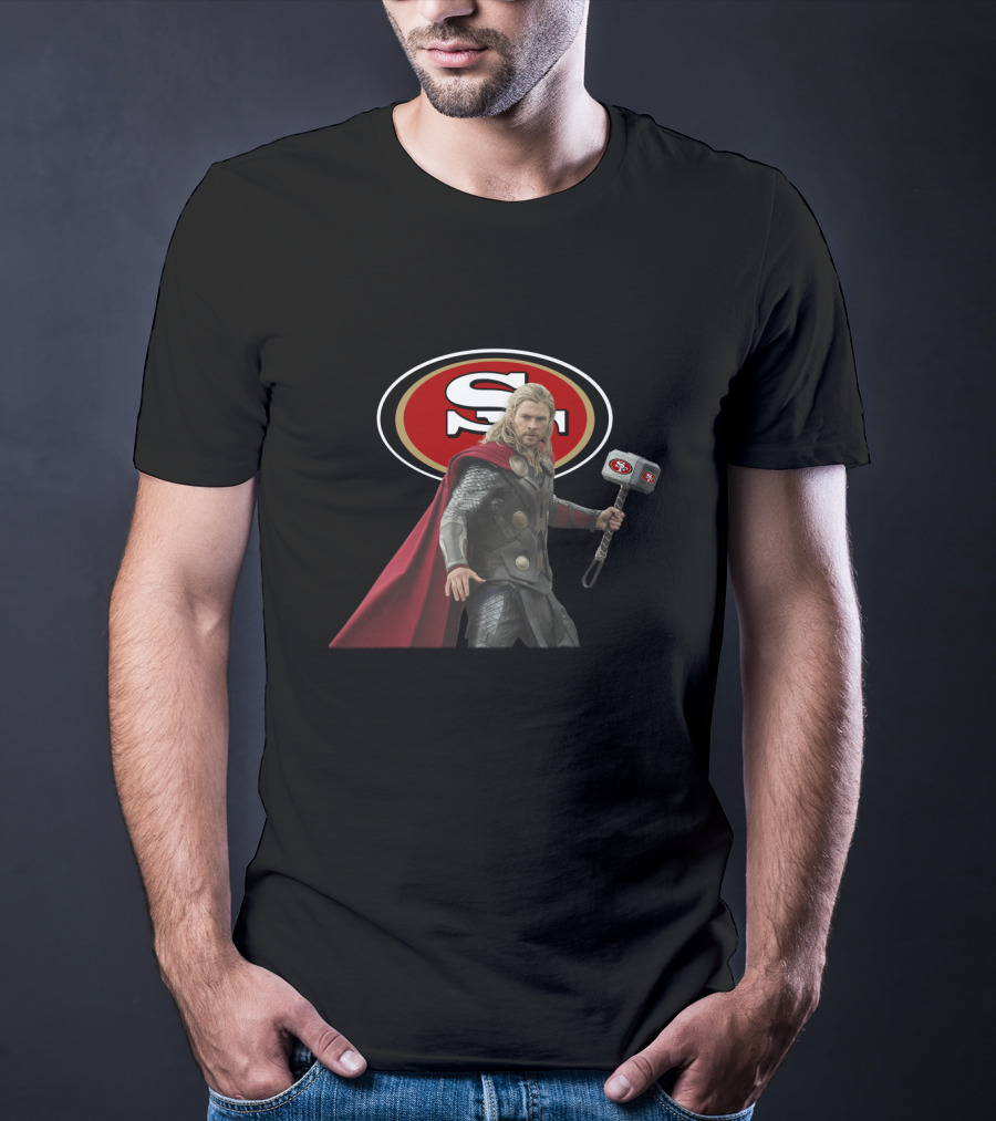 San Francisco 49ers Thor Collaboration Nfl Football T-Shirt