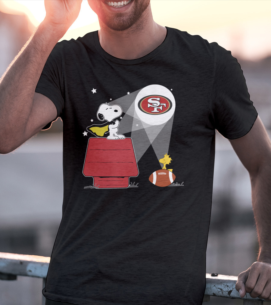 San Francisco 49ers Snoopy Woodstock Football Peanuts Spotlight T-Shirt