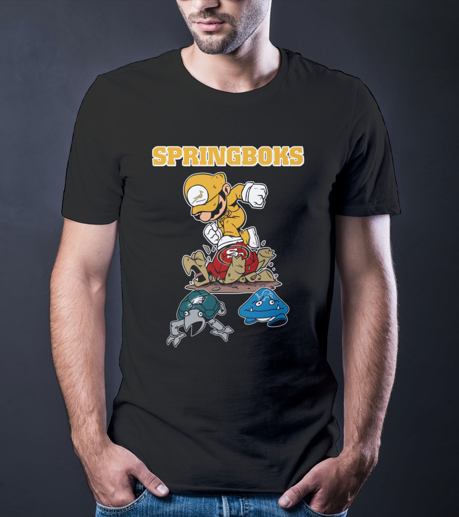 Springboks Jumping Character Over Enemies T-Shirt