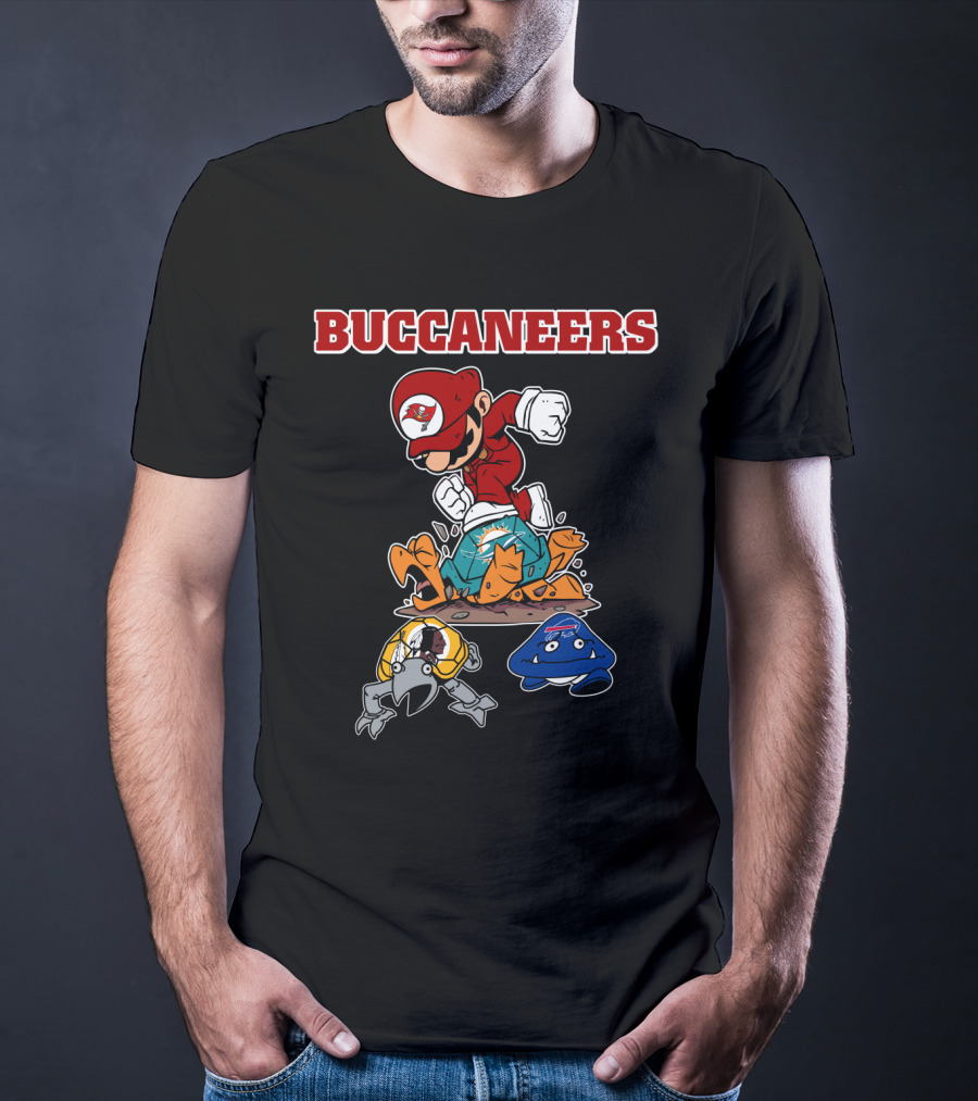Buccaneers Mario Parody Jumping On Rivals T-Shirt