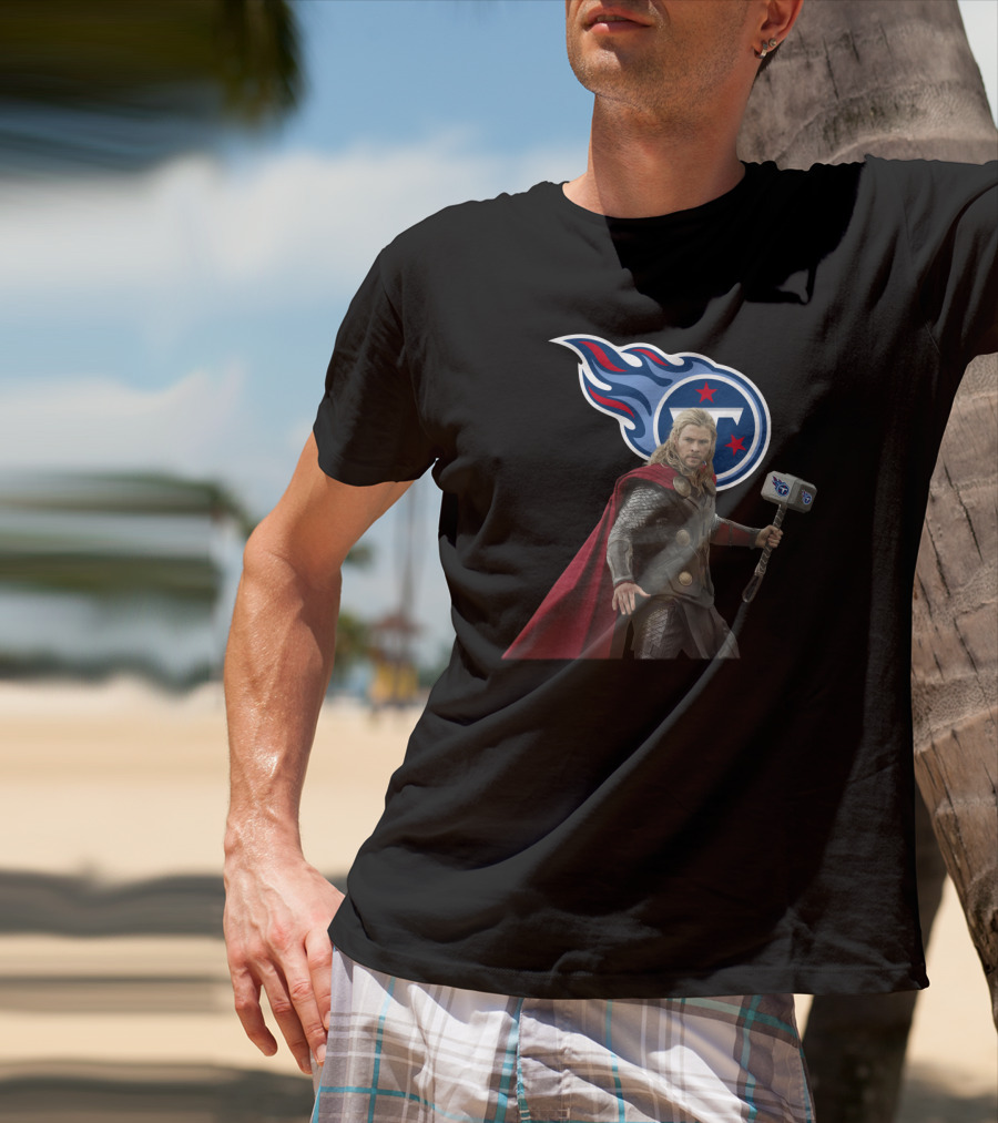 Tennessee Titans Thor Nfl Crossover With Hammer T-Shirt