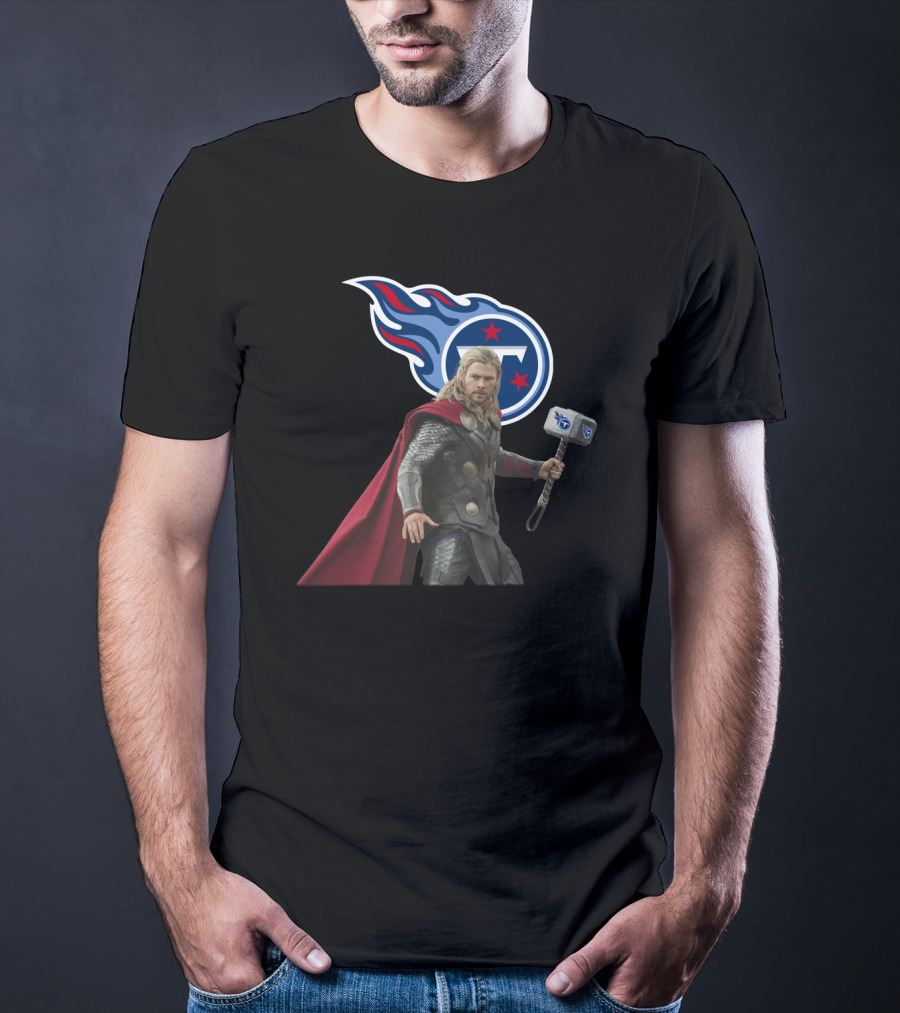 Tennessee Titans Thor Nfl Crossover With Hammer T-Shirt