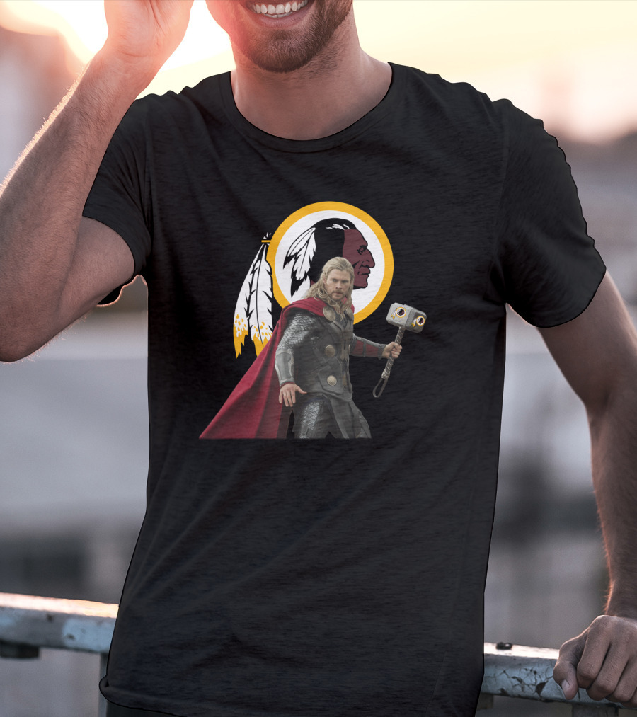 Washington Redskins Thor Mjolnir Crossover T-Shirt