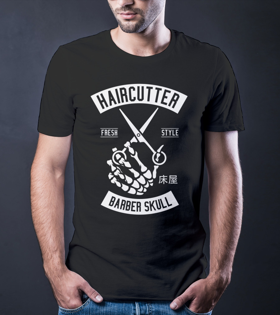 Haircutter Barber Skull Fresh T-Shirt