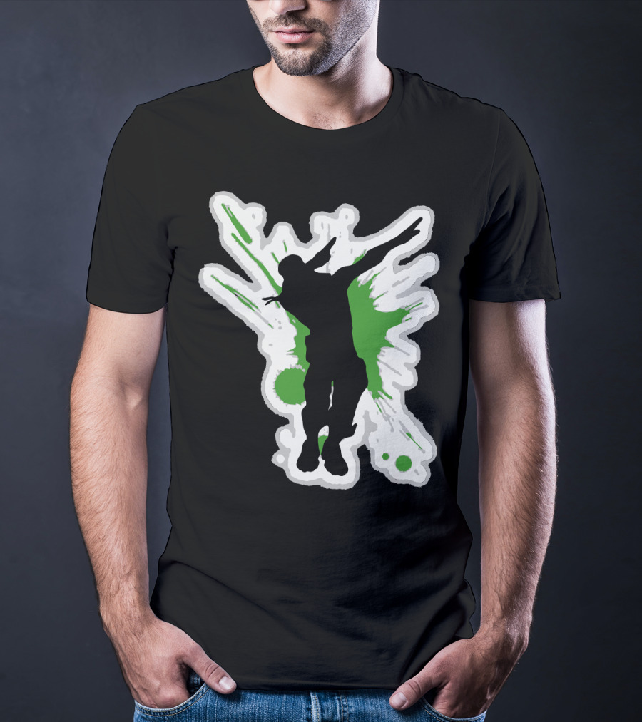 Silhouette Dab With Dynamic Green Splash - Dane Dab T-Shirt