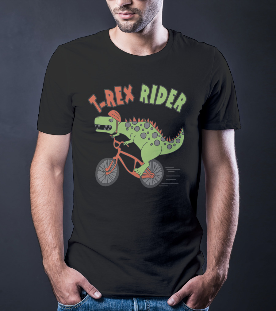 T REX RIDER Dinosaur Biking Adventure With Helmet And Speed T-Shirt
