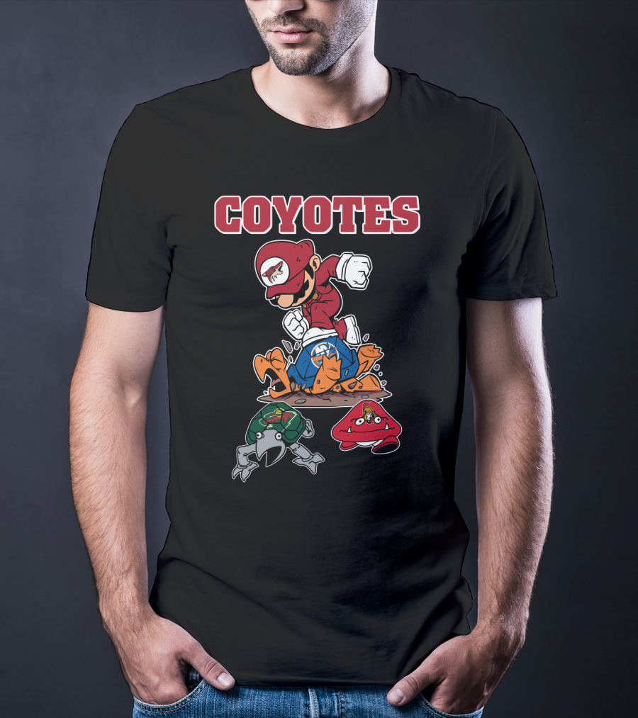 Coyotes Mario Parody With Duck And Crab Characters T-Shirt