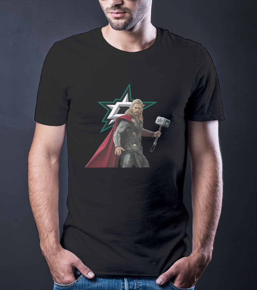 Dallas Stars Hockey And Thunder God Crossover T-Shirt