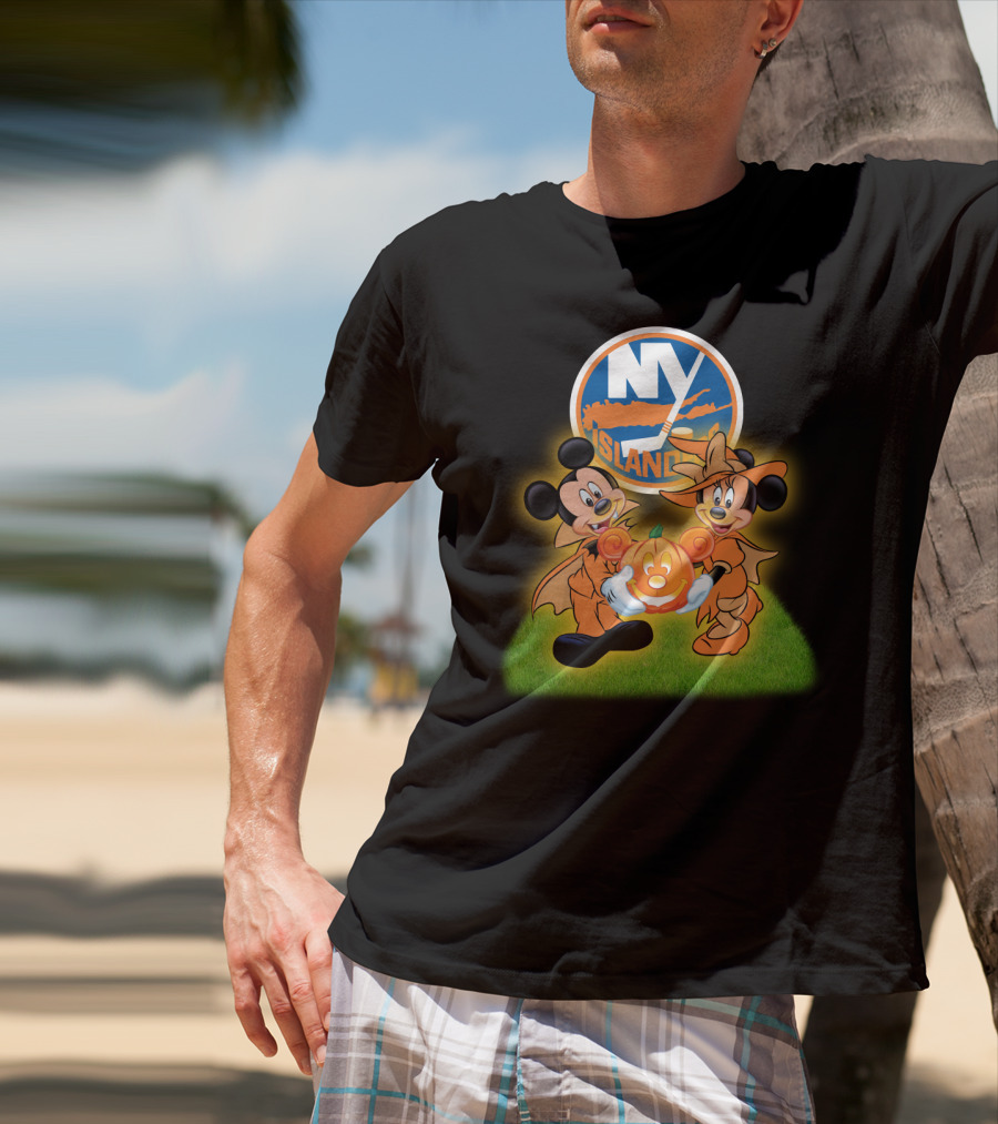 Halloween New York Islanders Mickey And Friends Pumpkin Celebration T-Shirt