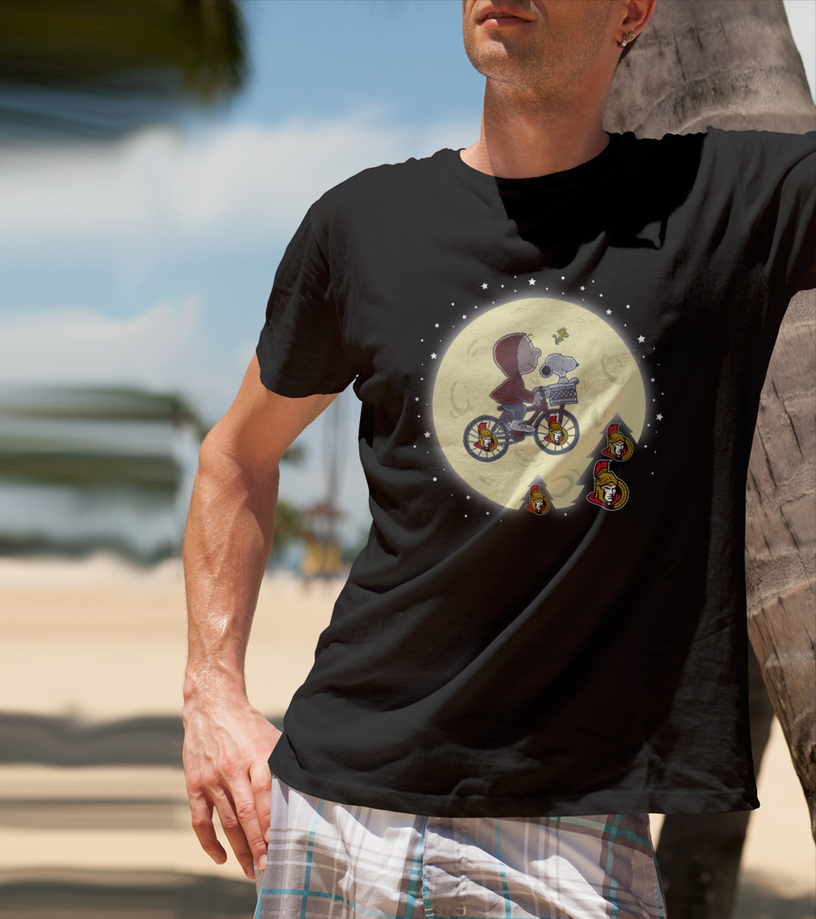 Halloween Ottawa Senators Et Moon Peanuts Crossover T-Shirt