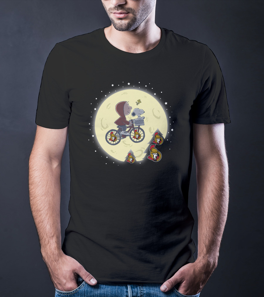 Halloween Ottawa Senators Et Moon Peanuts Crossover T-Shirt