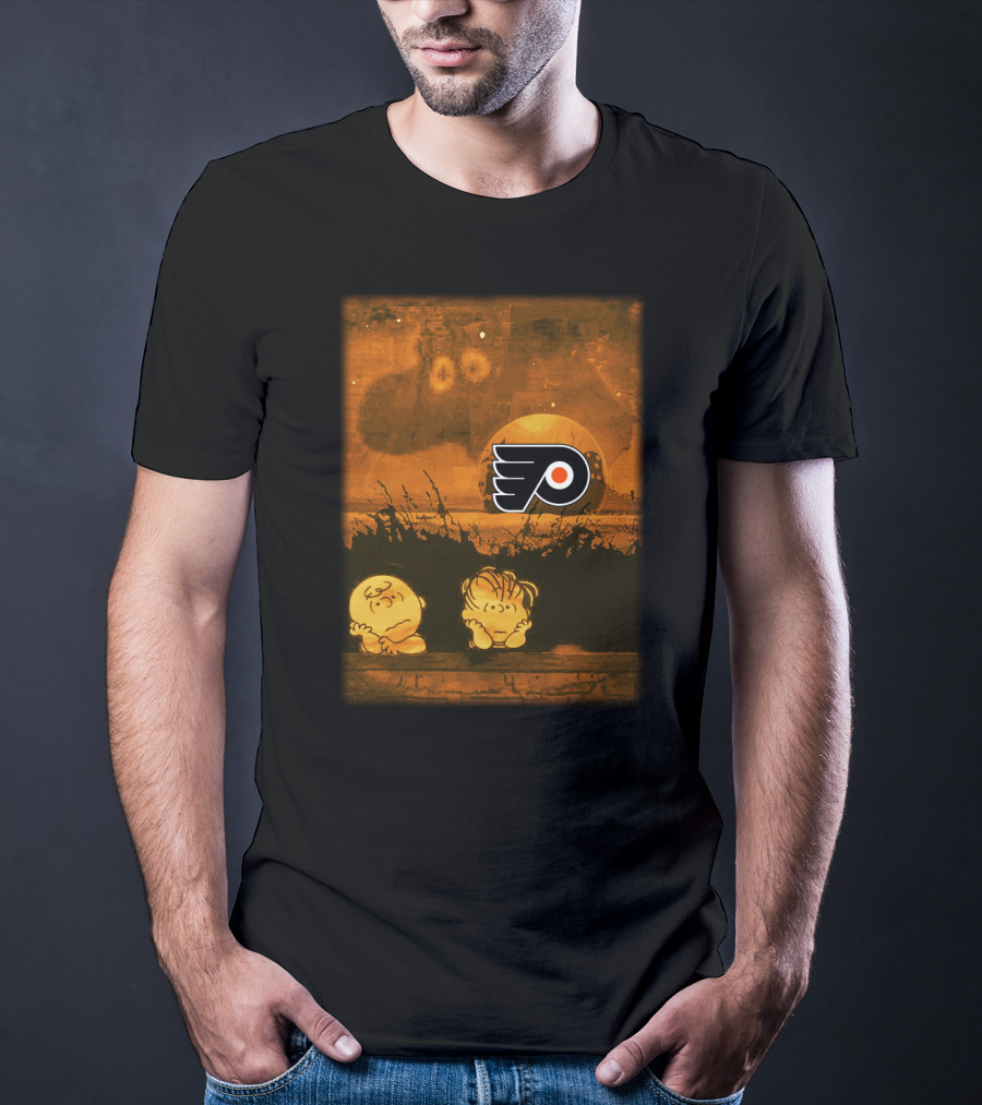 Halloween Philadelphia Flyers Peanuts Characters Pumpkin Patch T-Shirt