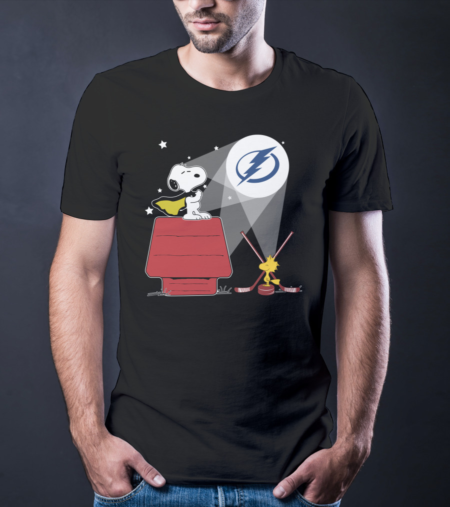 Tampa Bay Lightning Snoopy Woodstock Nhl Peanuts Crossover T-Shirt