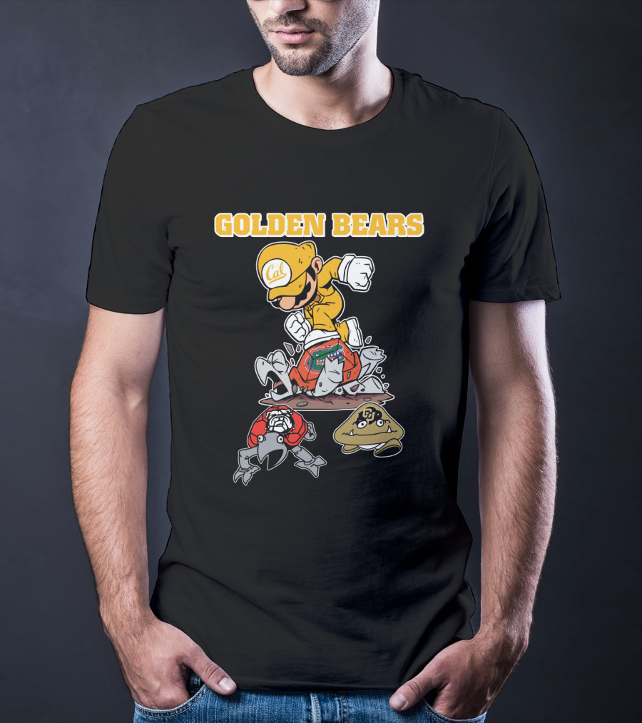 Golden Bears Cal Football Character With Mario Style T-Shirt