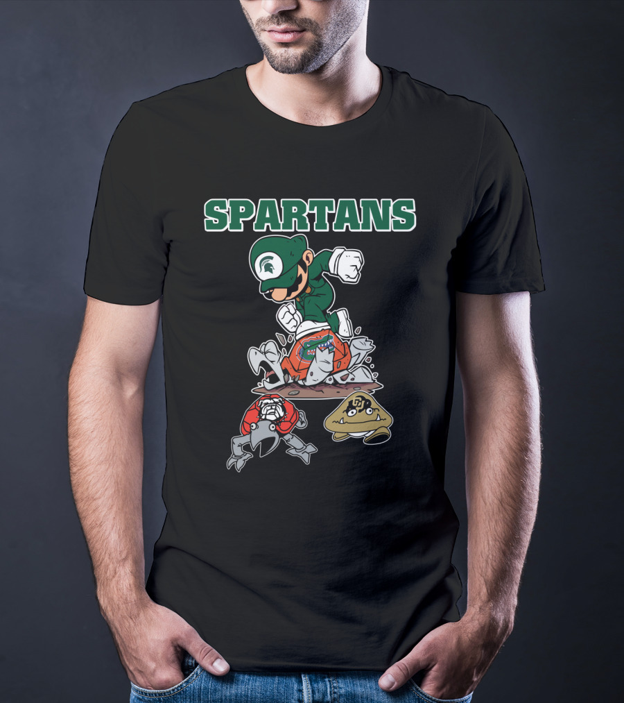 Spartans Msu Football Mario-Themed T-Shirt
