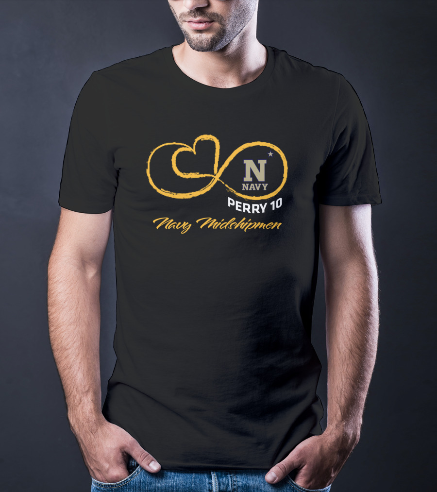 Navy Midshipmen Perry 10 Football Navy T-Shirt