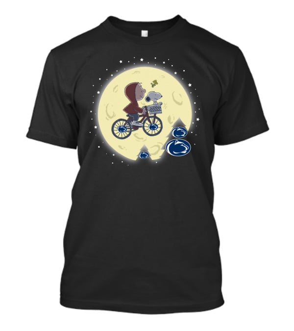 PENN STATE Nittany Lions Football Halloween Moon E.T. Peanuts Crossover T-Shirt