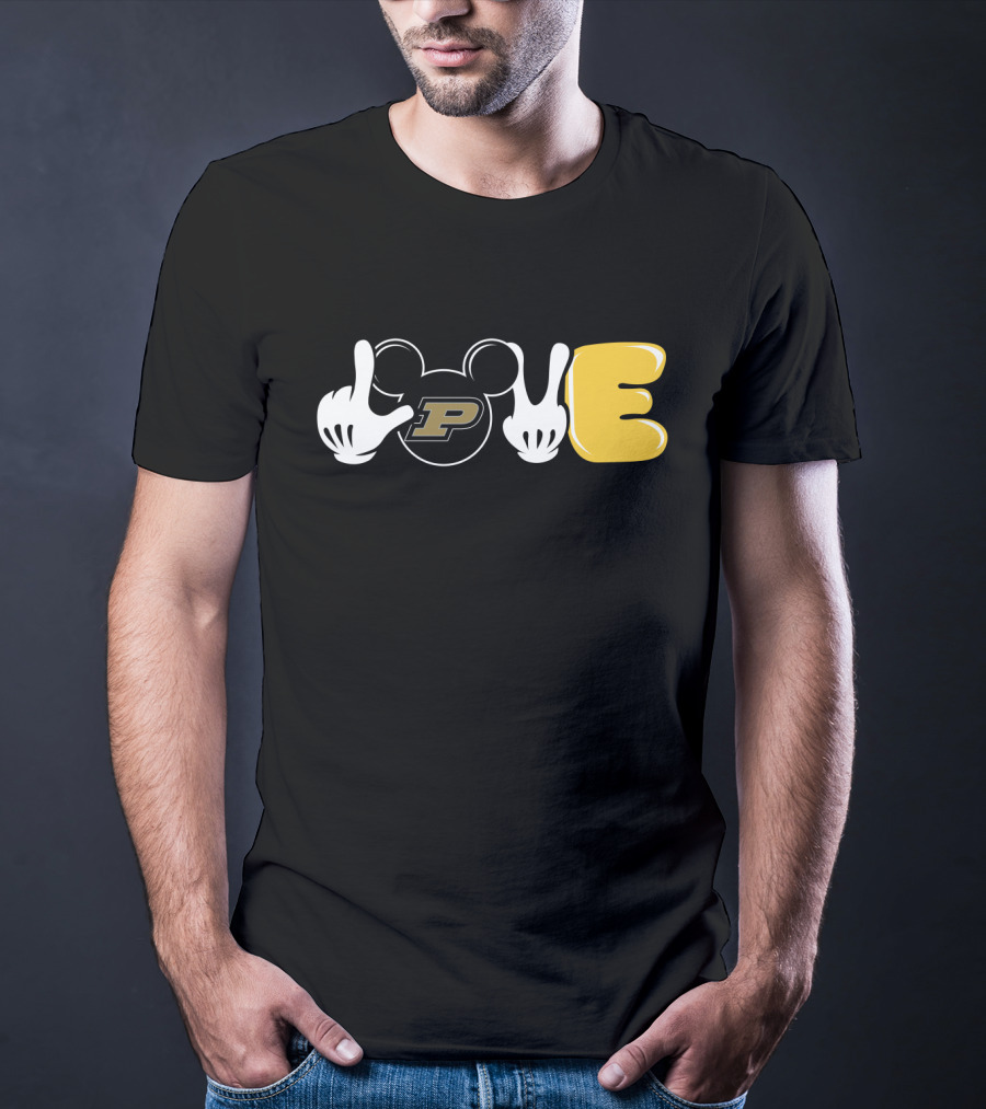 Love Purdue Football Halloween Mickey Mouse Style T-Shirt
