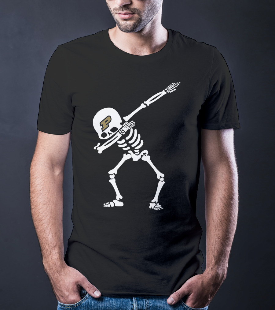 Purdue Football Skeleton Dabbing With P T-Shirt