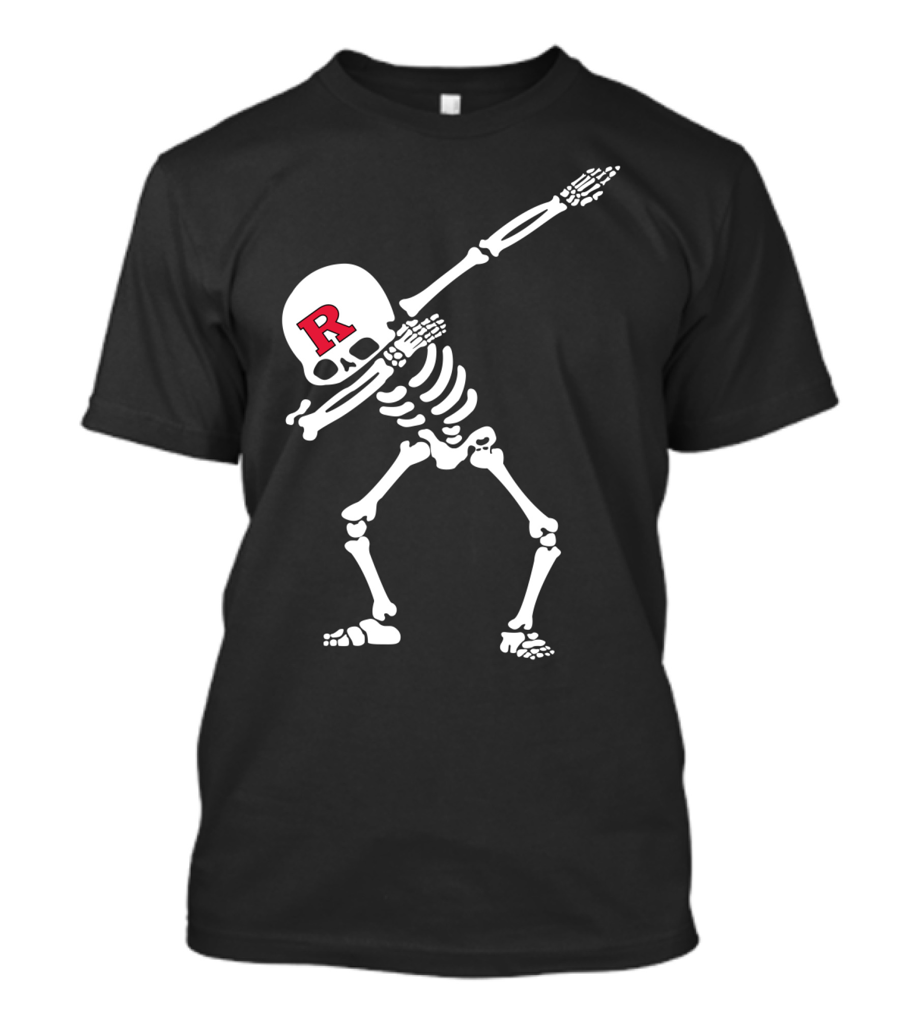 Rutgers Football Skeleton Dabbing With Red R Helmet T-Shirt