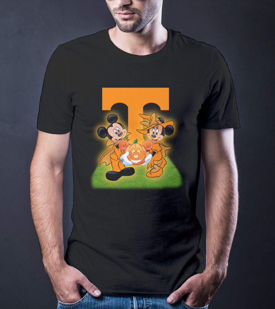 Tennessee Volunteers Halloween Mickey And Minnie Football T-Shirt