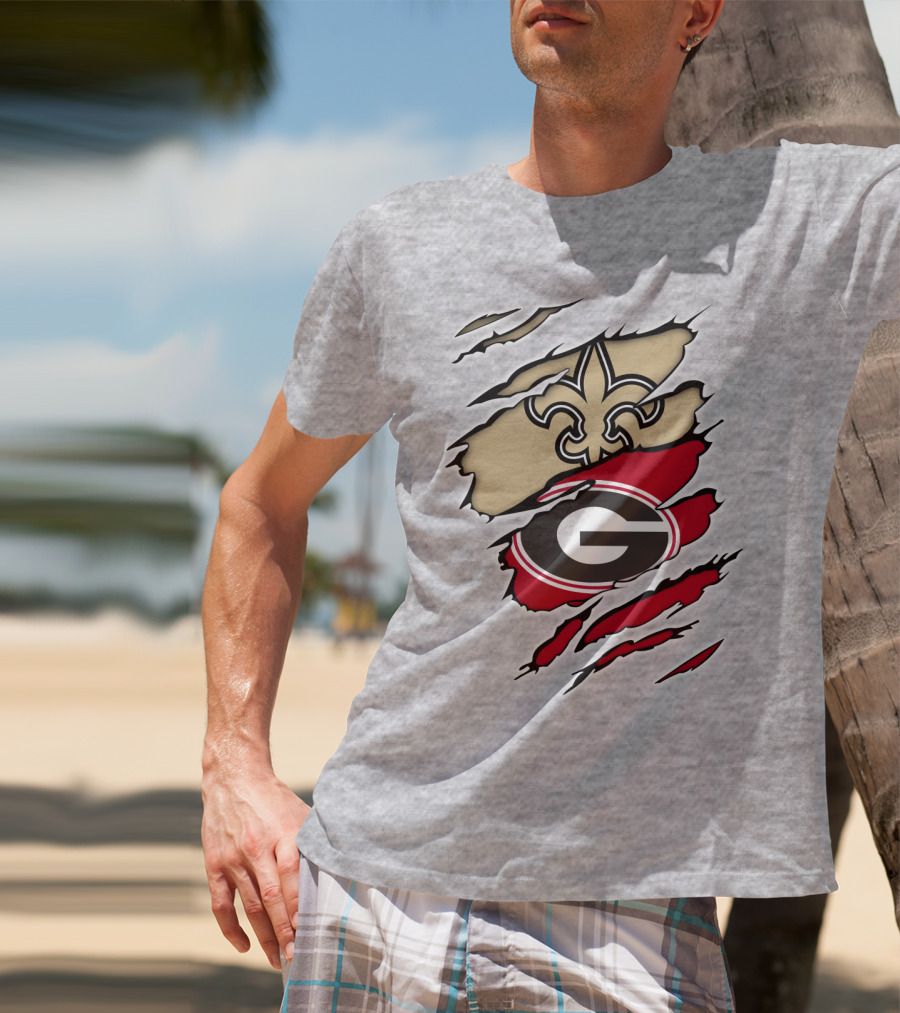 New Orleans Saints Georgia Bulldogs T-Shirt