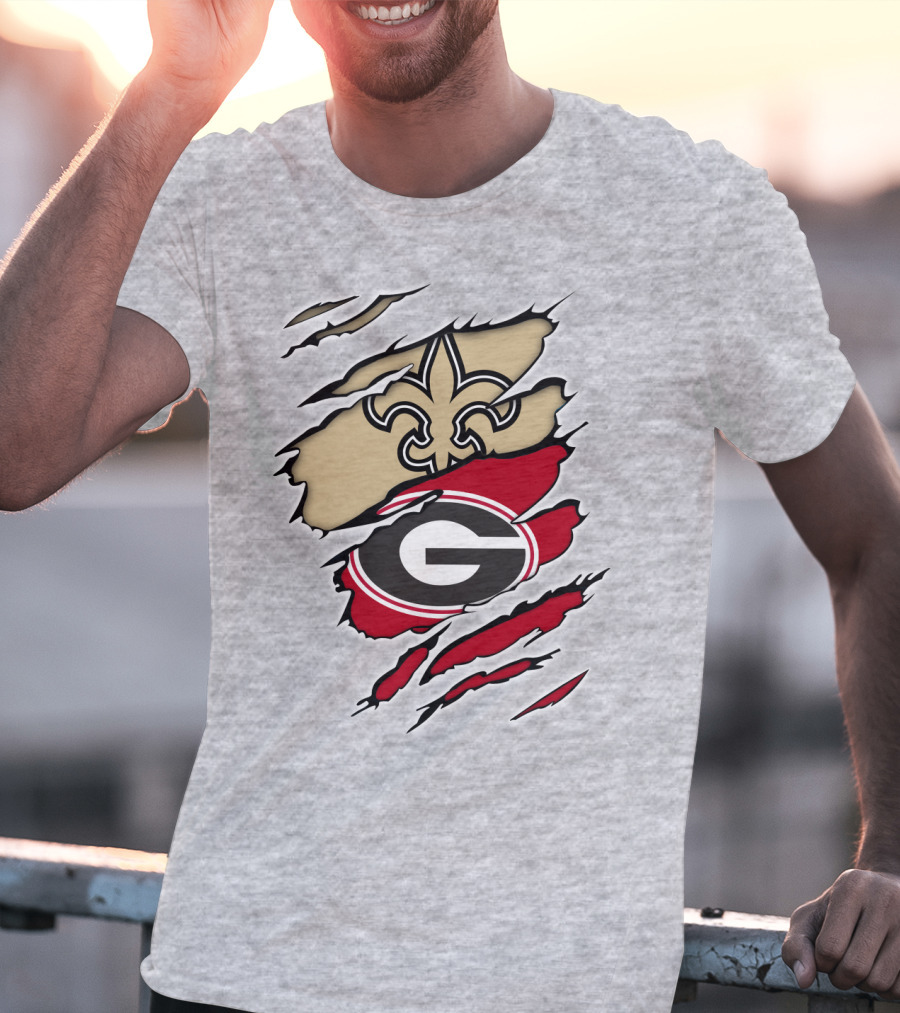 New Orleans Saints Georgia Bulldogs T-Shirt